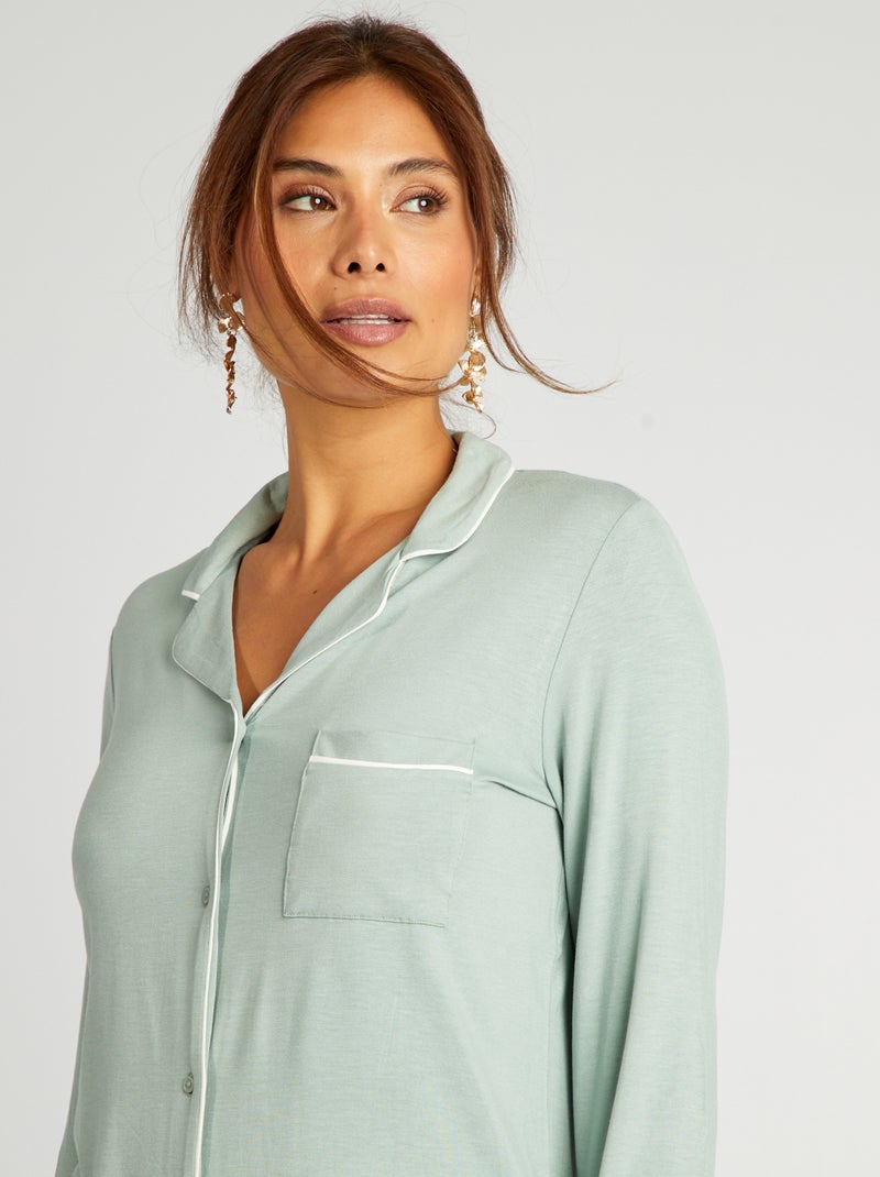 Pyjama long - 2 pièces Vert - Kiabi