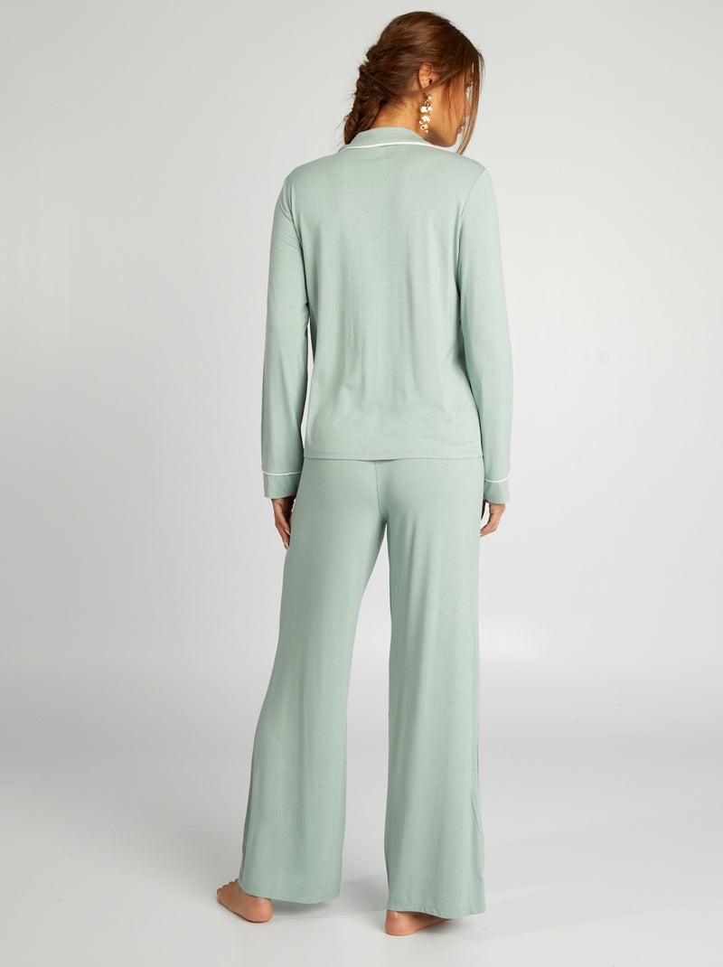 Pyjama long - 2 pièces Vert - Kiabi