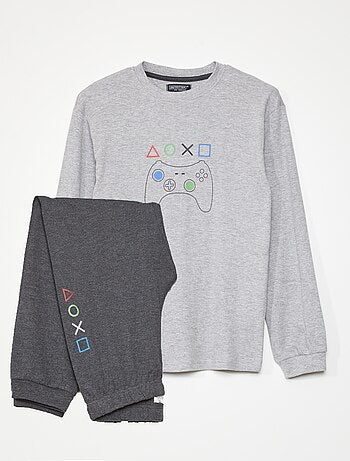 Pyjama long - imprimé 'gamer' - 2 pièces - Kiabi