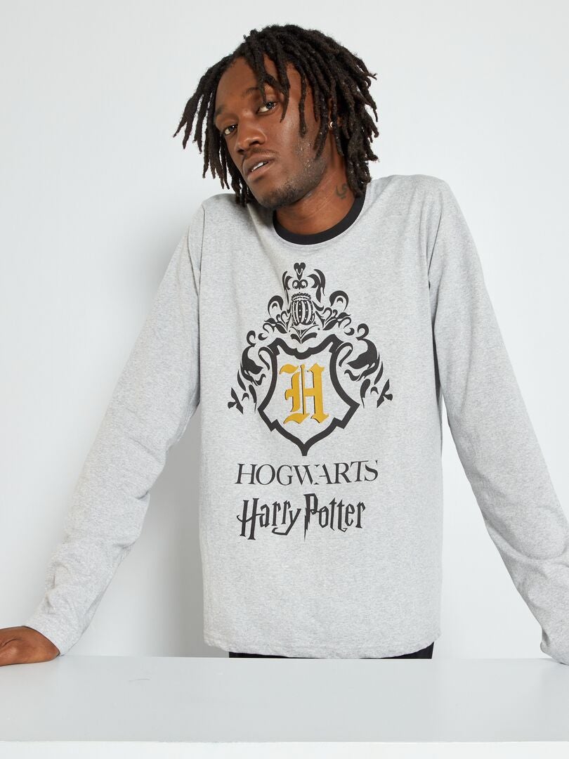 Pyjama long - imprimé 'Harry Potter' - 2 pièces gris/noir - Kiabi