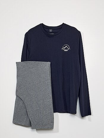 Pyjama long - imprimé montagne - 2 pièces - Kiabi