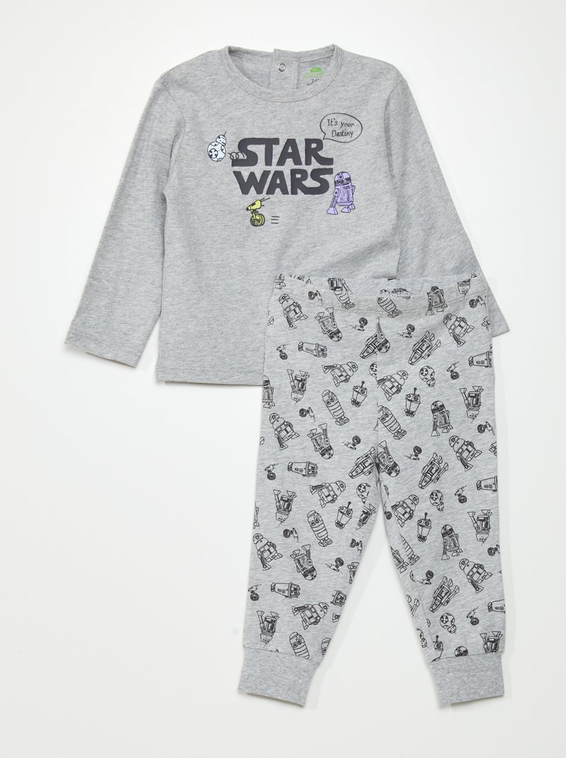 Pyjama long - Imprimé 'Star Wars' - 2 pièces Gris - Kiabi