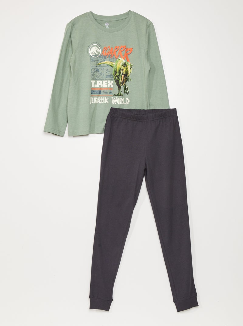 Pyjama long - 'Jurassic Park' - 2 pièces Vert/gris - Kiabi