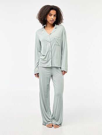 Pyjama long 2 pièces chemise + pantalon - 2 pièces