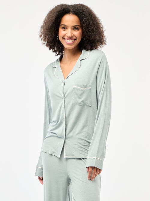 Pyjama long 2 pièces chemise + pantalon - 2 pièces - Kiabi