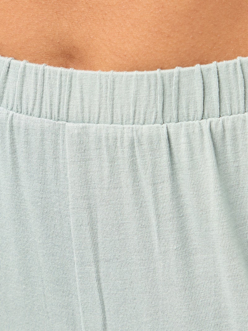 Pyjama long 2 pièces chemise + pantalon - 2 pièces Bleu - Kiabi