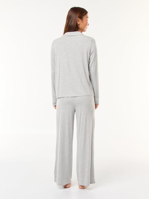 Pyjama long 2 pièces chemise + pantalon - 2 pièces - Kiabi