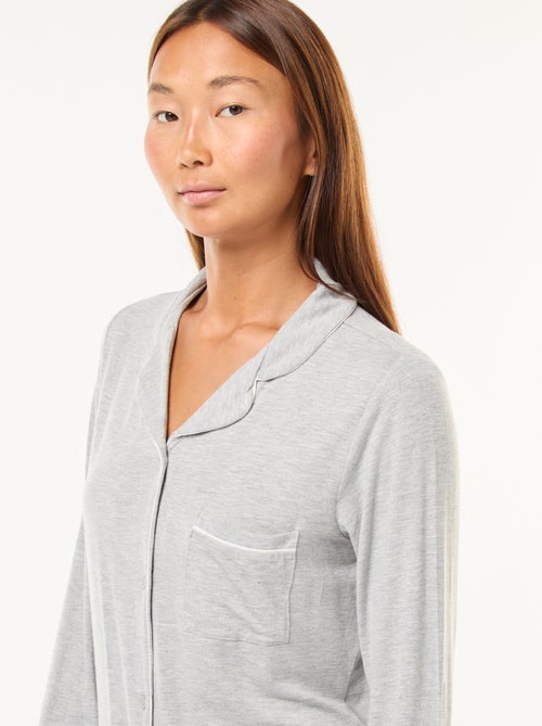 Pyjama long 2 pièces chemise + pantalon - 2 pièces - Kiabi