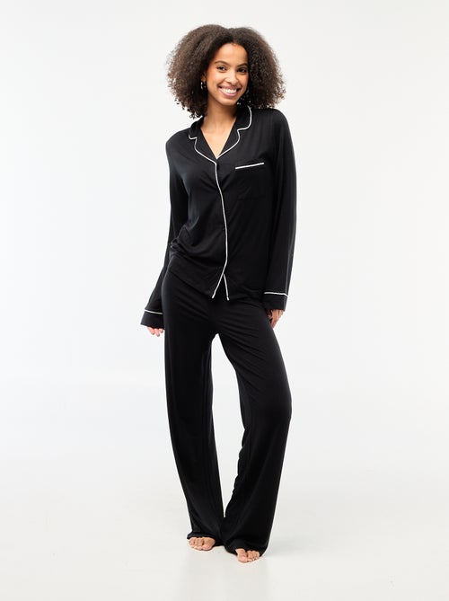 Pyjama long 2 pièces chemise + pantalon - 2 pièces - Kiabi
