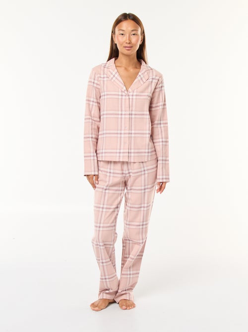 Pyjama long 2 pièces chemisier + pantalon - 2 pièces - Kiabi