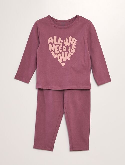 Pyjama long 2 pièces imprimé - Kiabi