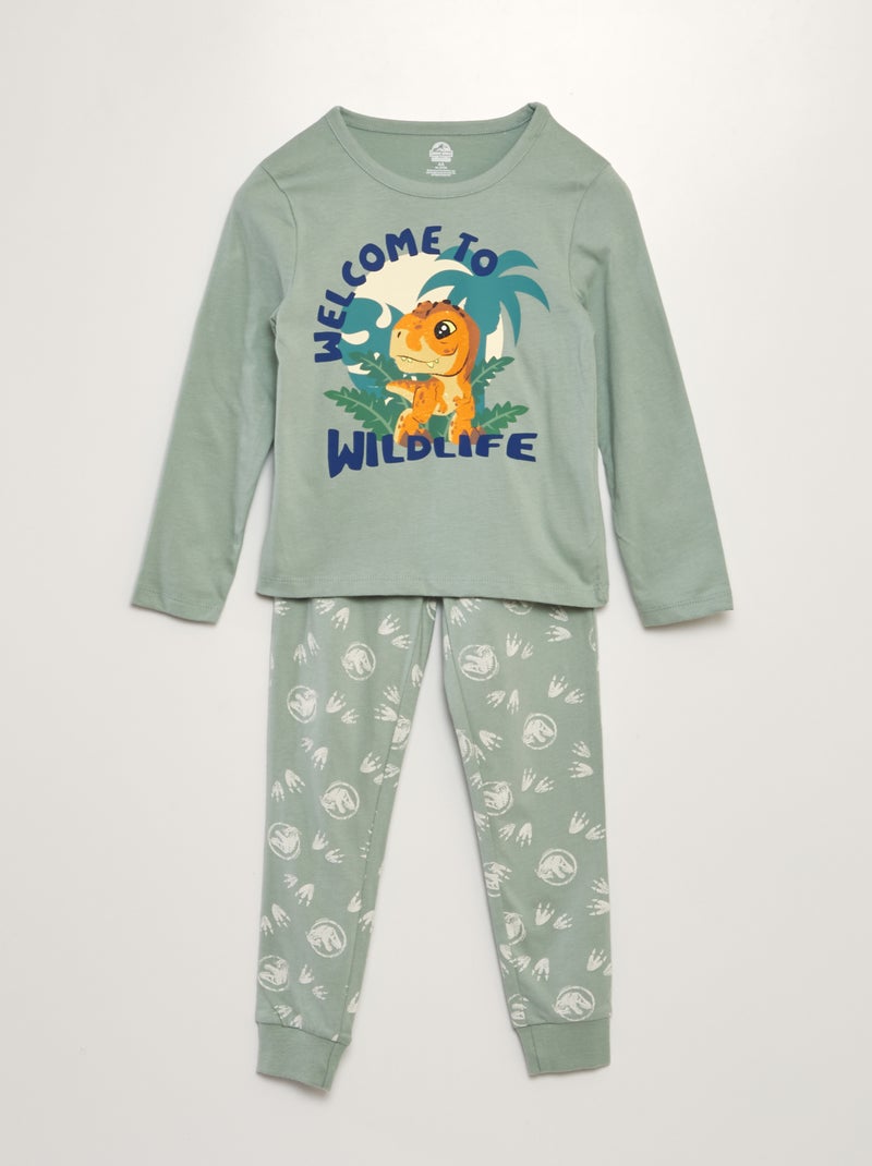 Pyjama long 2 pièces 'Jurassic World' Vert - Kiabi