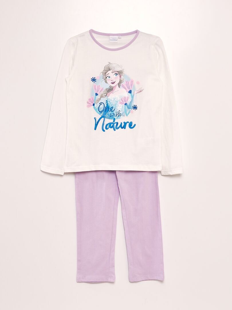 Pyjama long 2 pièces 'Reine des Neiges' Blanc - Kiabi