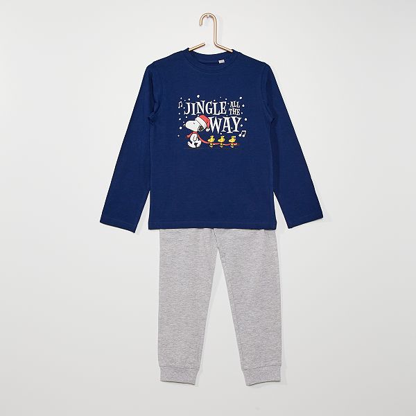 Pyjama Long 2 Pieces Snoopy Garcon Marine Gris Kiabi 15 00