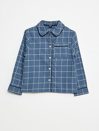 Pyjama long à carreaux chemise + pantalon - 2 pièces