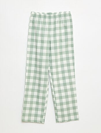 Pyjama long à carreaux chemise + pantalon - 2 pièces