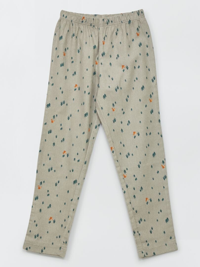 Pyjama long à motif - 2 pièces VERT - Kiabi