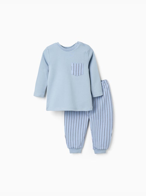 Pyjama long à rayures - Kiabi