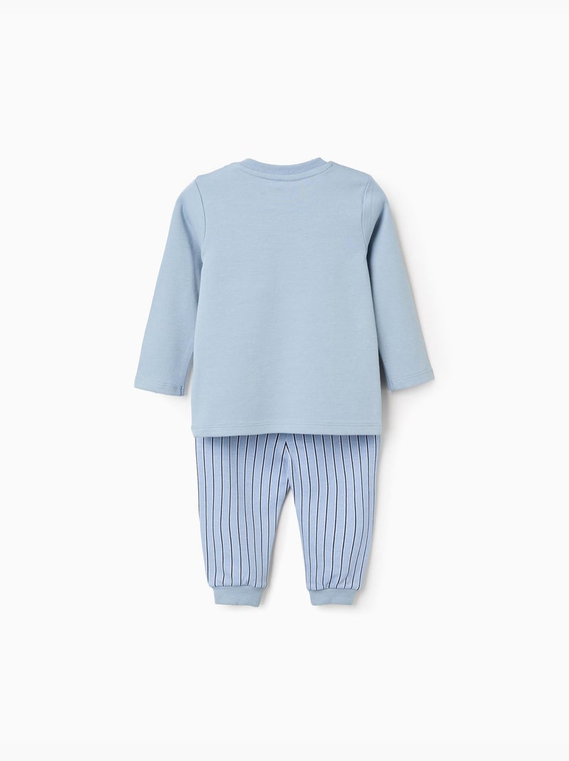 Pyjama long à rayures Bleu clair - Kiabi