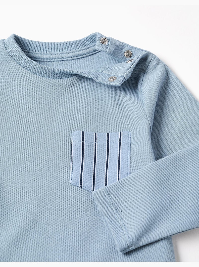 Pyjama long à rayures Bleu clair - Kiabi