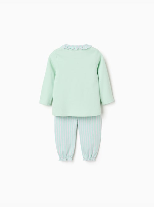 Pyjama long à rayures - Kiabi