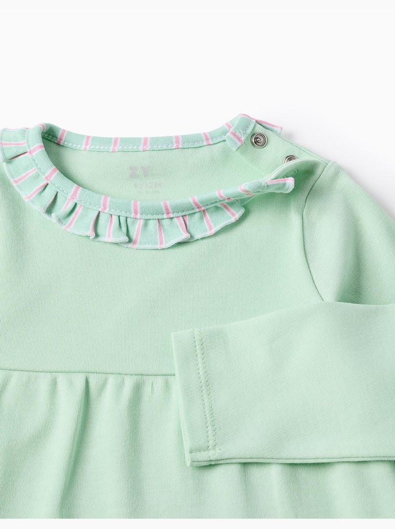 Pyjama long à rayures Vert clair - Kiabi