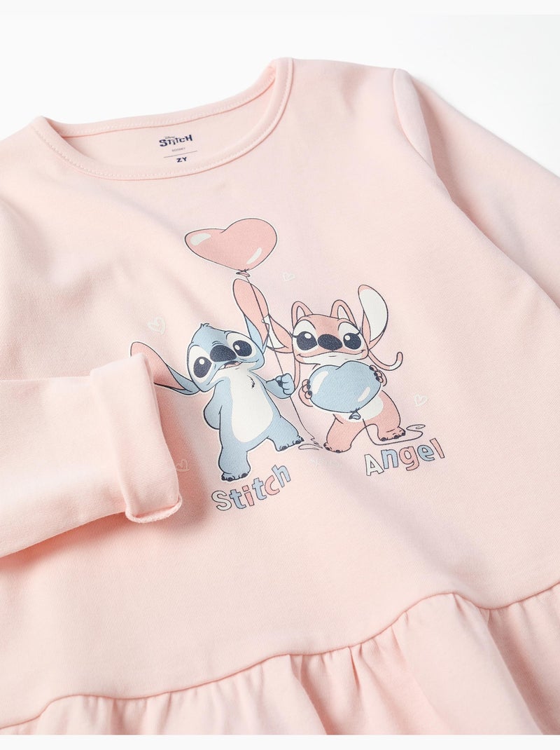 Pyjama long avec imprimé Stitch qui brille dans le noir Rose clair - Kiabi