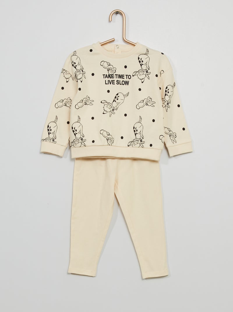 Pyjama long 'Bambi' de 'Disney' écru 'bambi' - Kiabi