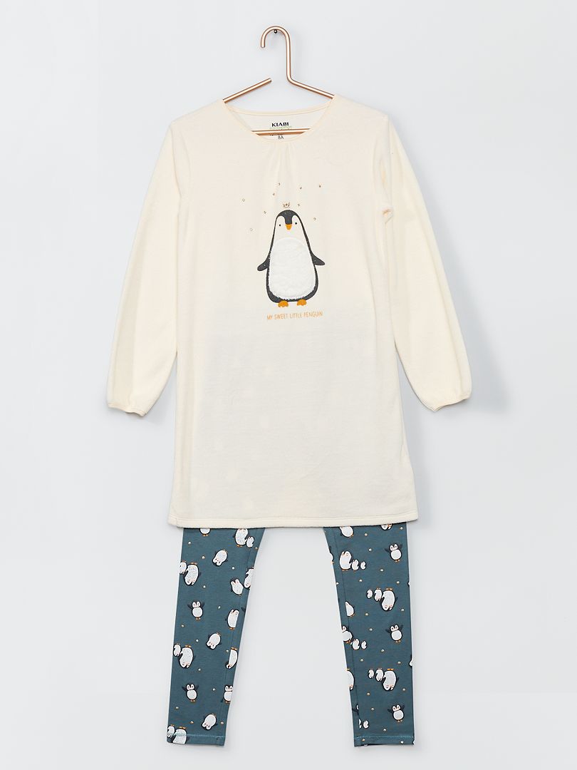 Pyjama long blanc - Kiabi