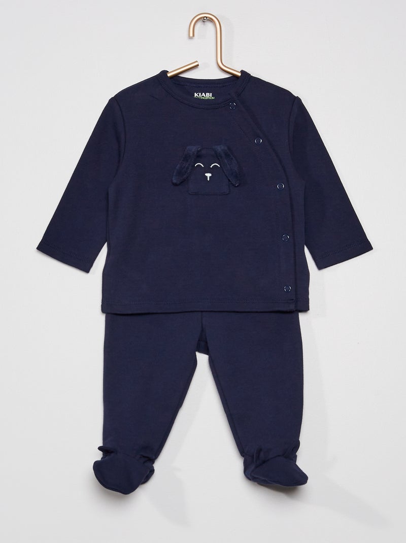 Pyjama long bleu marine - Kiabi
