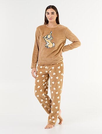 Pyjama long 'Winnie' de 'Disney' en polaire - 2 pièces