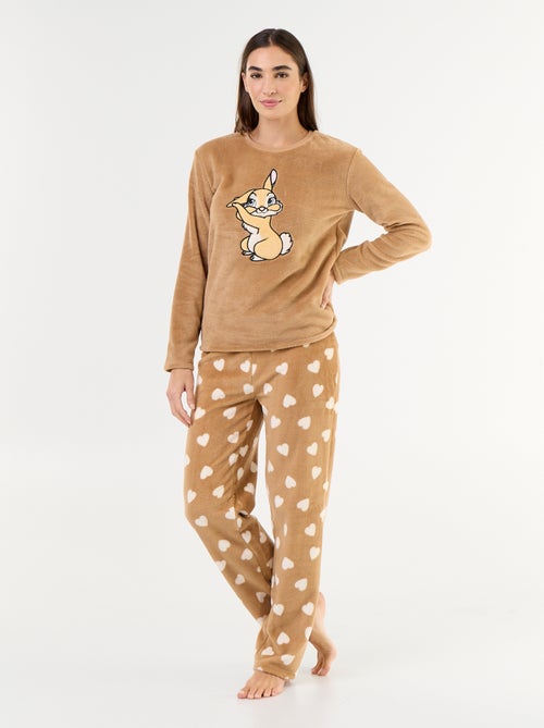 Pyjama long 'Bunny' de 'Disney' en polaire - 2 pièces - Kiabi Pyjama long 'Bunny' de 'Disney' en polaire - 2 pièces - Kiabi