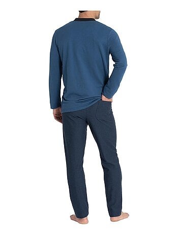 Pyjama homme long en coton Wagons - Bleu - Kiabi - 62.97€