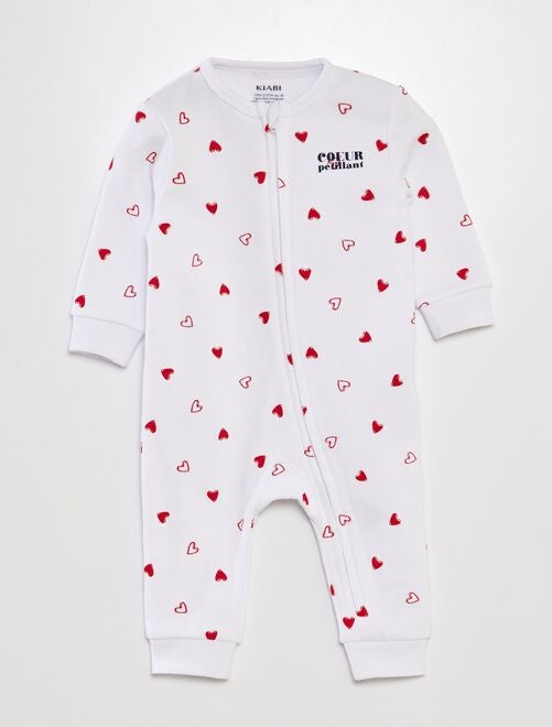 Pyjama long chaud 'Amour' - Kiabi
