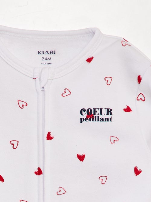 Pyjama long chaud 'Amour' - Kiabi