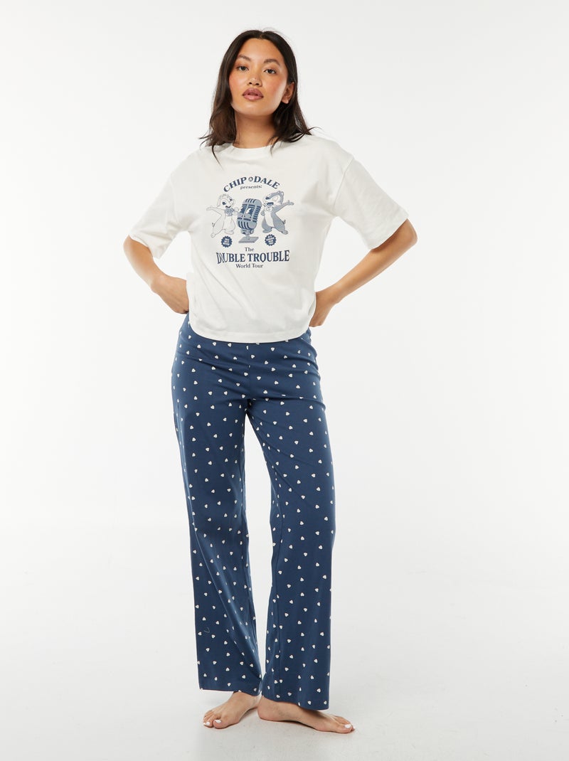 Pyjama long 'Chip & Dale' - 2 pièces Bleu - Kiabi