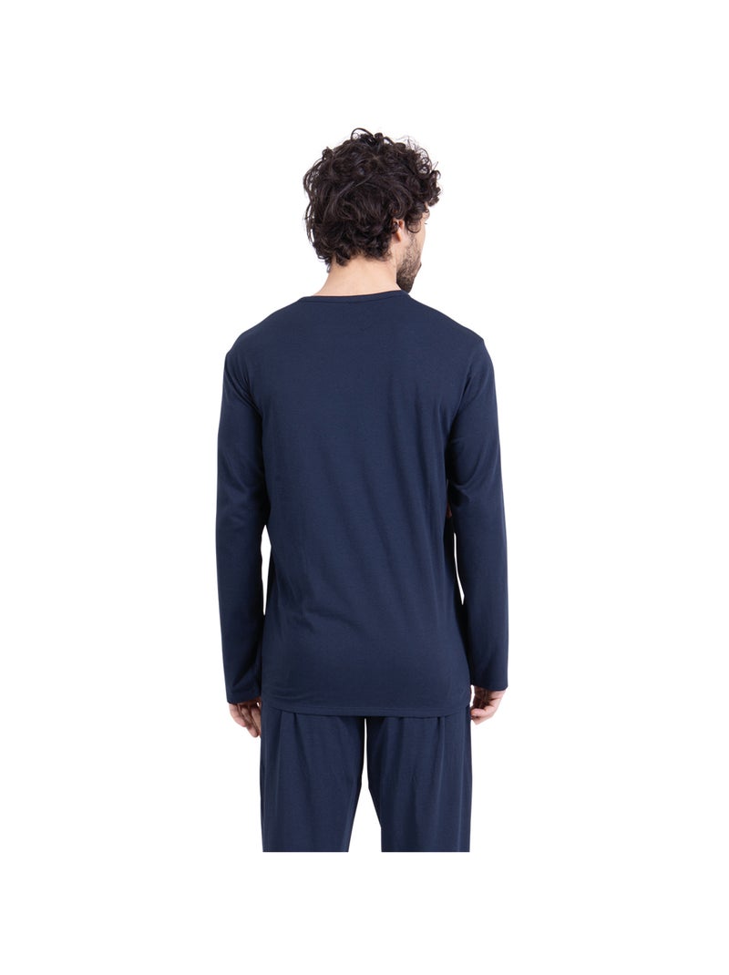 Pyjama long col ouvert homme coton issu de l'agriculture biologique Multicolore - Kiabi