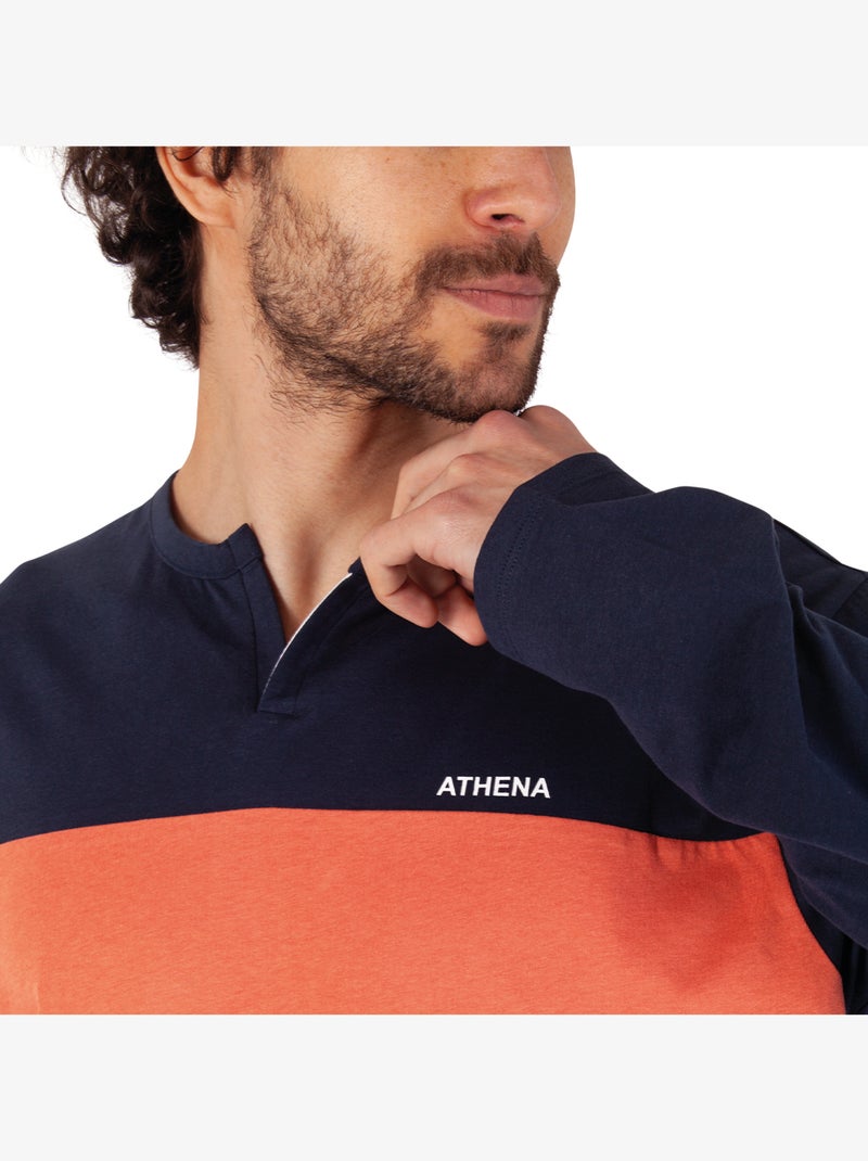 Pyjama long col ouvert homme coton issu de l'agriculture biologique Multicolore - Kiabi