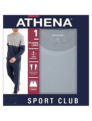Pyjama long col rond homme Club Athena