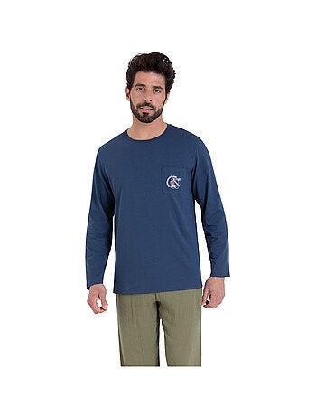 Pyjama long col rond homme Easy coton Athena