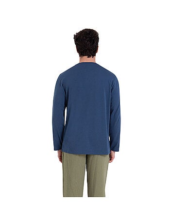 Pyjama long col rond homme Easy coton Athena