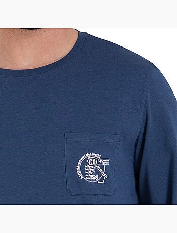 Pyjama long col rond homme Easy coton Athena