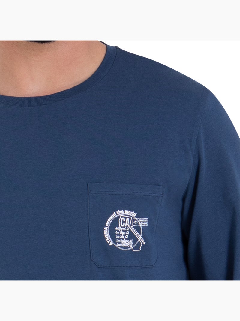 Pyjama long col rond homme Easy coton Athena Multicolore - Kiabi