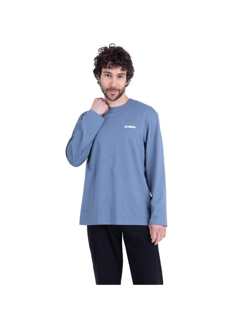 Pyjama long col rond homme My Petit Prix Athena - Kiabi