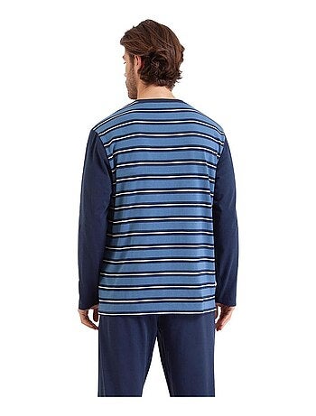 Pyjama long col rond homme Rayures Cap Horn Athena