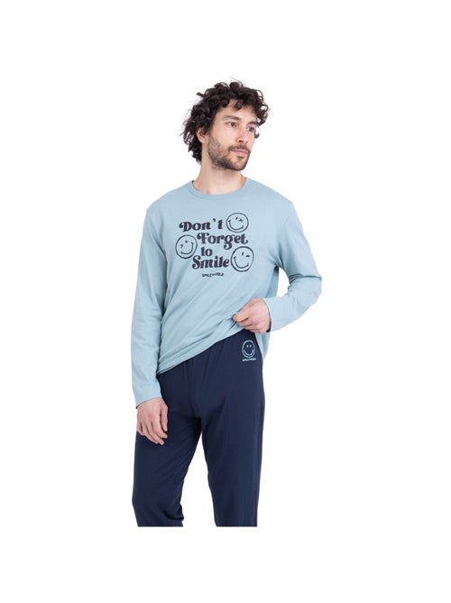 Pyjama long col rond homme SmileyWorld® I Athena - Kiabi