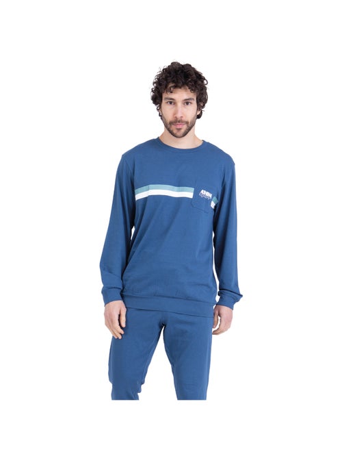 Pyjama long col rond homme Sportswear Athena - Kiabi