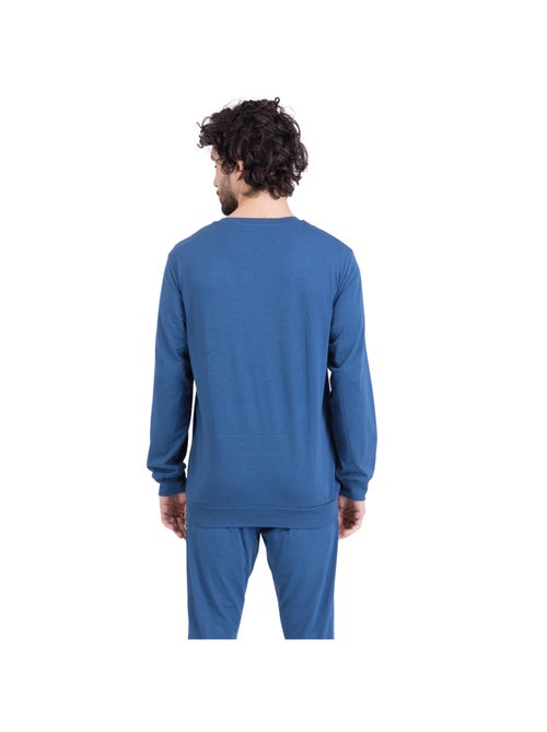 Pyjama long col rond homme Sportswear Athena - Kiabi