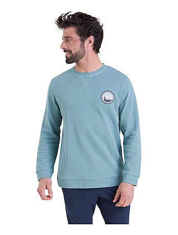 Pyjama long col rond homme Waffle Athena