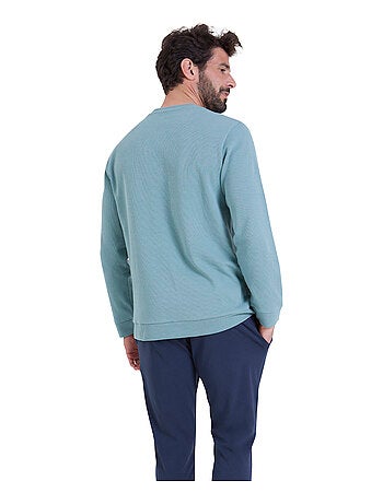 Pyjama long col rond homme Waffle Athena